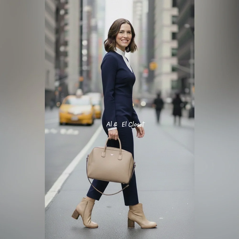 Korks Destiny Vegan Ankle Boots Cream Block Heel Zip | Women’s US 10 | NWB - Picture 3 of 14